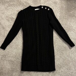 LOFT Black Long Sleeve Knit Dress